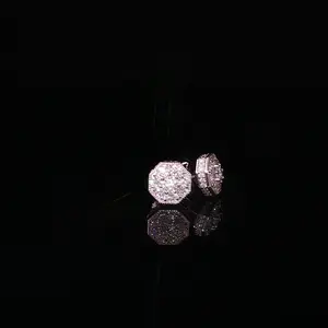 Dazzling Diamond Octagon Stud Earrings | 8mm | VVS