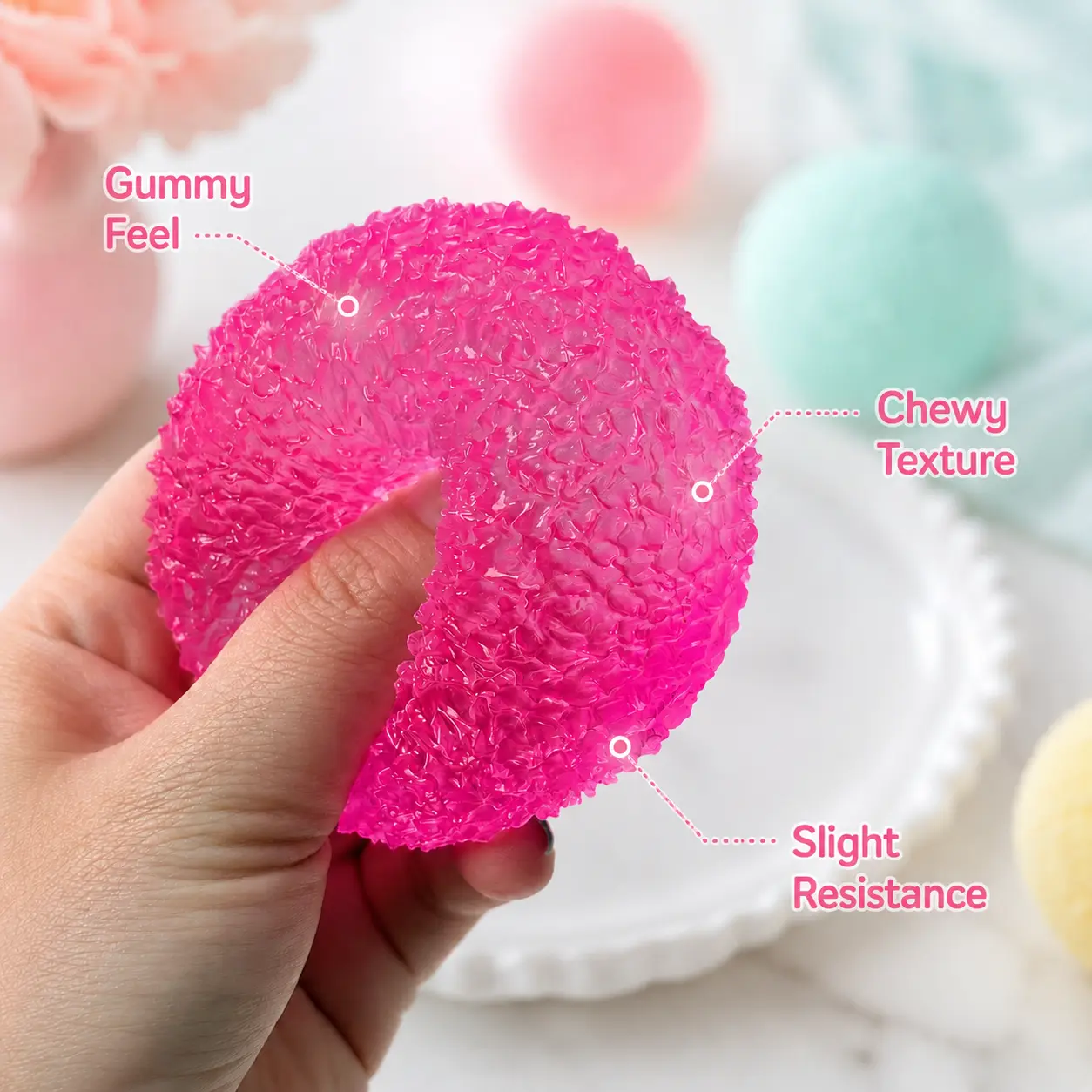 Crystal Mochi Squishy Ball, Soft Gummy Texture TPR Squeeze Toy, Stretchy Sensory Fidget Toy for Stress Relief, Relaxing Desk Play & Gifting, Restock, DealsForYouDays, SummerWins, DFYD