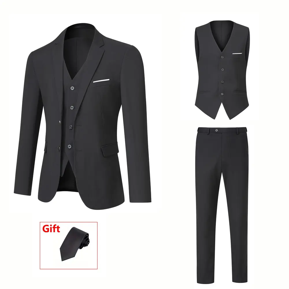 Fashionable New A Set Of Hot Selling Men's Suits, 3-Piece Men's Suit Jackets, Jackets, Pants, Slim Suits, Casual Boutique Business Solid Color Wedding Dresses,Formal Business Prom Casual Suit Long Sleeve Menswear Beige