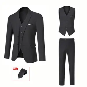 Fashionable New A Set Of Hot Selling Men's Suits, 3-Piece Men's Suit Jackets, Jackets, Pants, Slim Suits, Casual Boutique Business Solid Color Wedding Dresses,Formal Business Prom Casual Suit