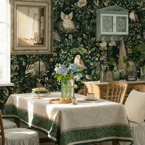 American French Hand-Painted Animal Self-Adhesive Wallpaper, Retro Bird, Echidna, Butterfly, Floral Design, Easy Install, Home Decor Wall Stickers