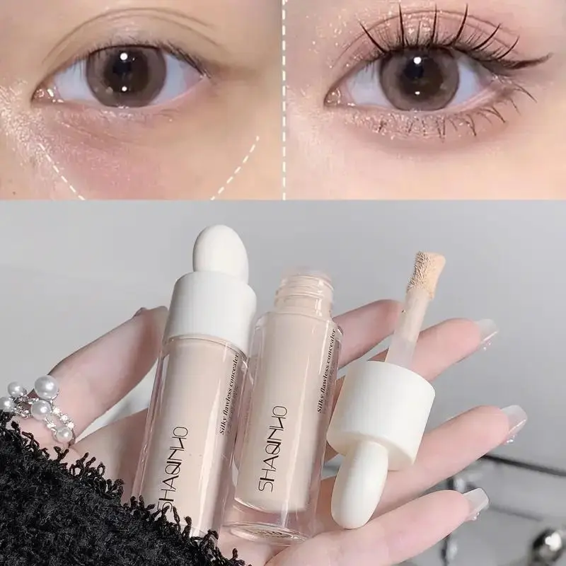 Silky Smooth Concealer Liquid - Radiant, Hydrating Flawless All Day Coverage, Waterproof and sweat-proof, with soft brush head for dark circles, acne marks, and spots, compatible with light beige shades, for precise application, daily makeup essential