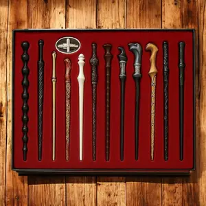 Premium Metal Wizard Wands - 11-Piece Fantasy Collection in Elegant Gift Box for Cosplay & Display - Ideal for Fantasy Lovers & Collectors