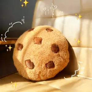 1 piece of cookie-shaped throw pillow, suitable for use as a seat cushion, bedroom or guest bed headrest, nap cushion, decorative throw pillow, with irregular-shaped patterns placed randomly