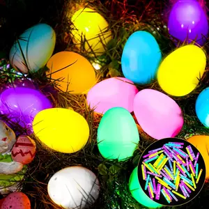 Arrowbash 160 Pcs Easter Eggs with 160 Mini Glow Sticks, Glow in The Dark Easter Eggs Hunt Basket Stuffers Fillers Gift Adult Yard Lawn Party Decor(Macaron)