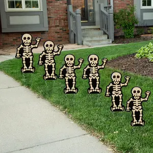 8 1/2" x 12 3/4"  Halloween Skeleton Yard Signs - 6 Pc.