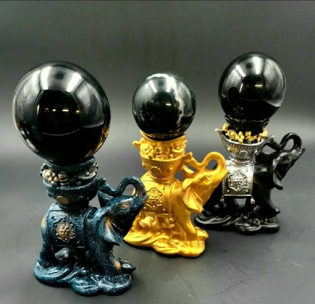 1 Elephant Crystal Sphere Stand, Boho Crystal Decor