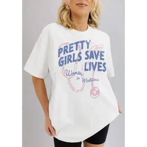 Made In USA, Pretty Girls Save Lives Shirt, Empowering Women Nurse Doctor Graphic Tee, Healthcare Heroes Outfit, Feminine Strength Message Apparel, Cotton Daily Wear, Family Gift Idea, Unisex Casual Top