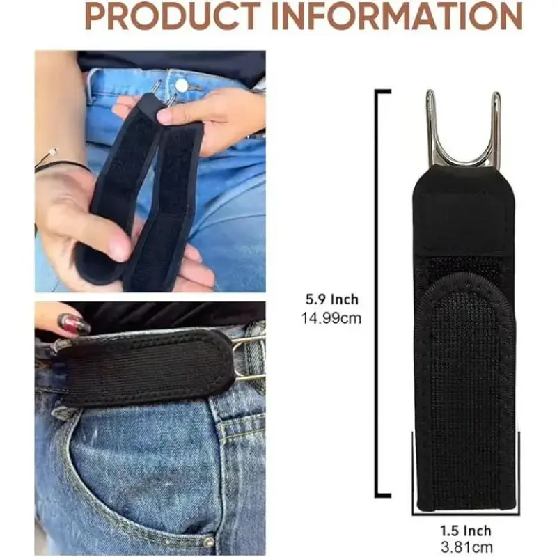 Unisex 4-Piece Fabric & Metal Hook Elastic No Buckle Waistband Belts Set - Hole-Free Invisible Fit, Adjustable, Portable, Wooden/Yarn/Gold Accents, Ideal for Outdoor Use & Party Gifts, Casual Business Belt, No Buckle Belts, Waistband Belt