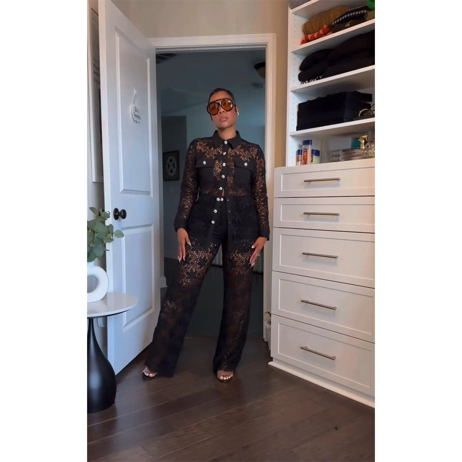 Charli Lace Pant Set (Multiple Colors)