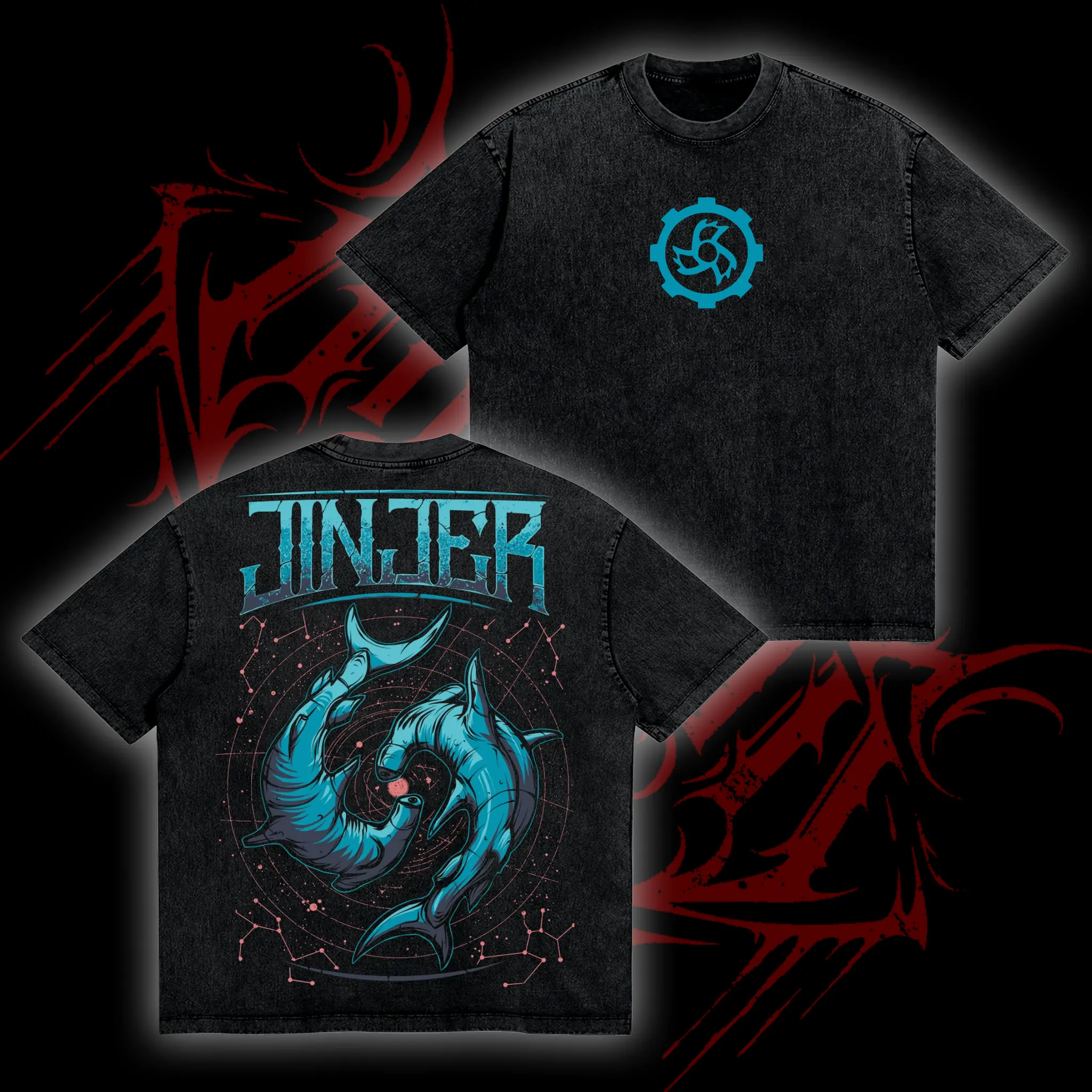 Retro Limited JINJER Album Oversized Wash Tee, Progressive Metal Band Rock Tour, Metalcore Alternative Band Merch Trending 90s Graphic Tee, Unisex Oversize Rock Band Washed Heavyweight Cotton T-shirt, Gift For Rock Music Lovers,