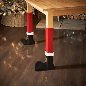 4Pcs Christmas Socks Leg Covers | Table & Furniture Socks | Xmas Home Decoration | Floor Protector Holiday Party Decor