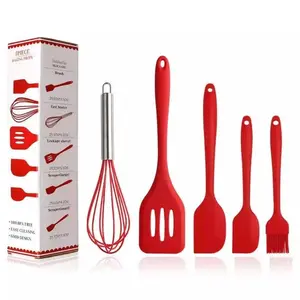 5-Piece Silicone Spatula Set for Baking Heat Resistant Kitchen Utensils Non-Stick Design Cooking & Mixing Tools Bakeware