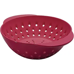 Berry Melamine Colander (Cayenne) - Small Food Strainer for Berries & Fruit/BPA-Free, Food-Safe, & Dishwasher-Safe