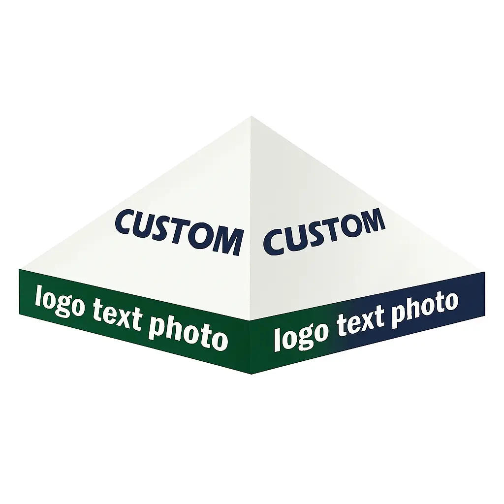 Custom 10x10 Canopy Replacement Top with Logo Printing - Waterproof Durable Polyester Tent Cover for Pop Up Canopy Tents (Fits Standard Frames)