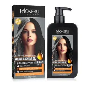 2in1 Beard Natural Hair Color Shampoo Permanent Black Beard Dye , Black Hair shampoo instant dye