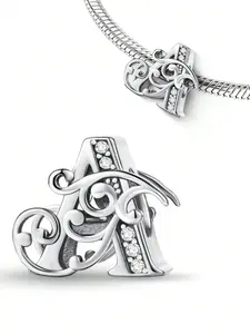 26 Letter Vine Pattern Beaded Bracelet with Zodiac Sign Charm, Fashionable Jewelry for Women & Men, Trendy All-match & Exquisite Jewelry for Birthday Gift, Initial Charm Bracelets