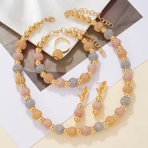 5-Piece Fashion Metallic Beaded Jewelry Set (Necklaces, Earrings, Bracelets) - Quiet Luxury Trendy It Girl Ins Aesthetic Holiday Statement Jewelry Gifts valentines gifts for gf