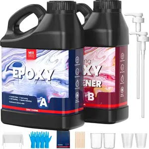 64OZ Epoxy  Kit, Clear Epoxy - and No Bubble,Not Yellowing,Self Leveling Easy Mix 1:1,Suitable for Art Casting,DIY, Projects,  & Molds