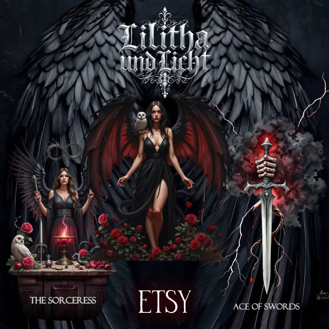 Lilith und Licht Tarot Deck | Gothic Dark Fantasy, 78 Cards