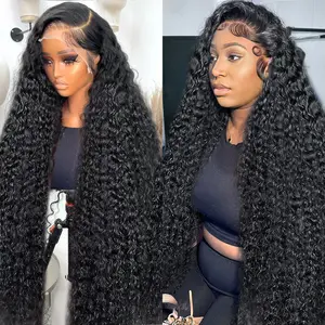 180Density 12~36Inch Jerry Curly Lace Front Wigs Human Hair 13x4 Curly HD Transparent Lace Front Wigs Human Hair Pre Plcked Human Hair Wig For Women