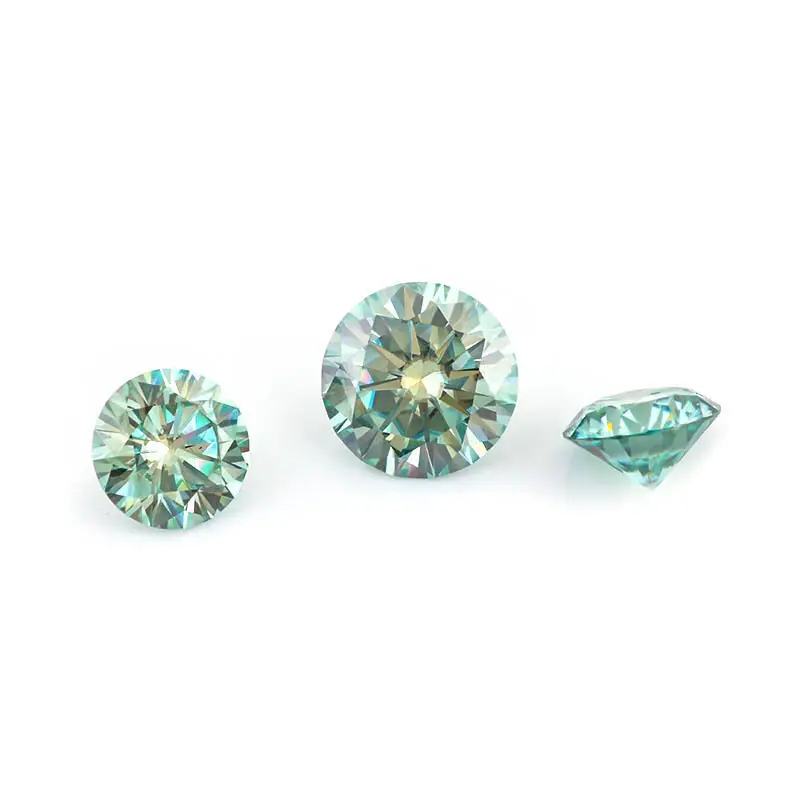 1 carat 6.5mm round colored synthetic moissanite loose stone 1count