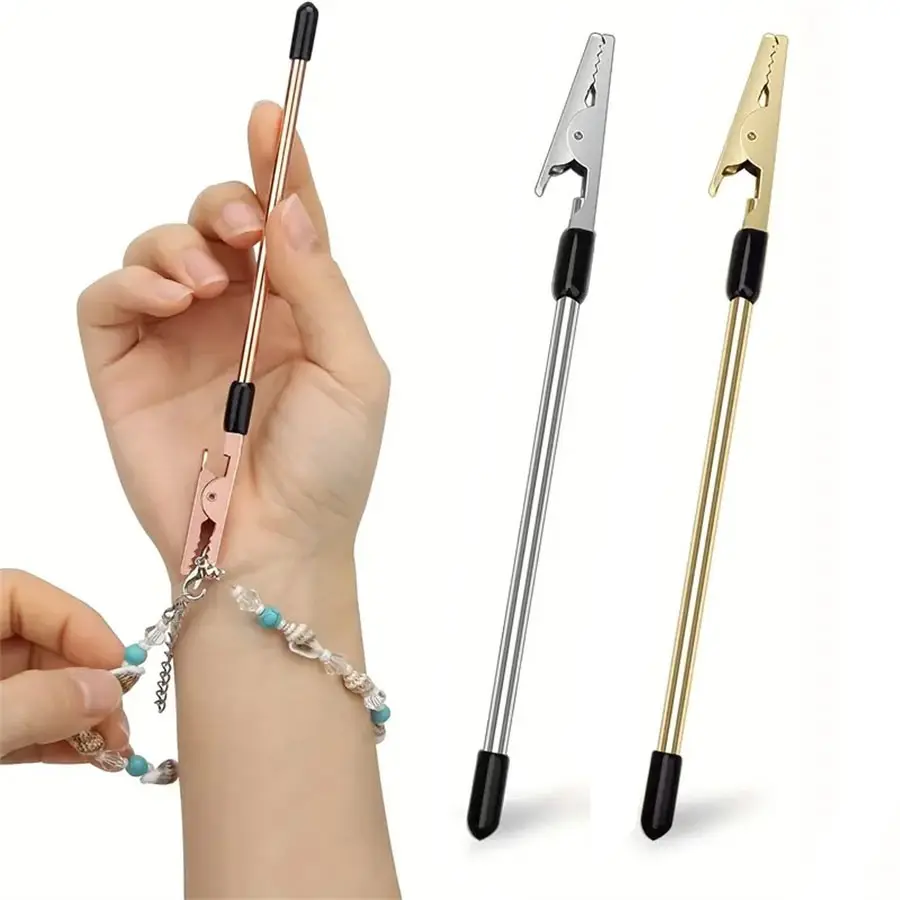 2pcs Bracelet Assist Wear Clip, Durable Jewelry Assistant Fastening Hooks Device, Fits Bracelets Necklaces Watches Zippers, Essential Accessory