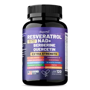 Buporai 14-in-1 NAD+ supplement contains premium milk thistle, berberine, and quercetin extracts to provide antioxidant support.