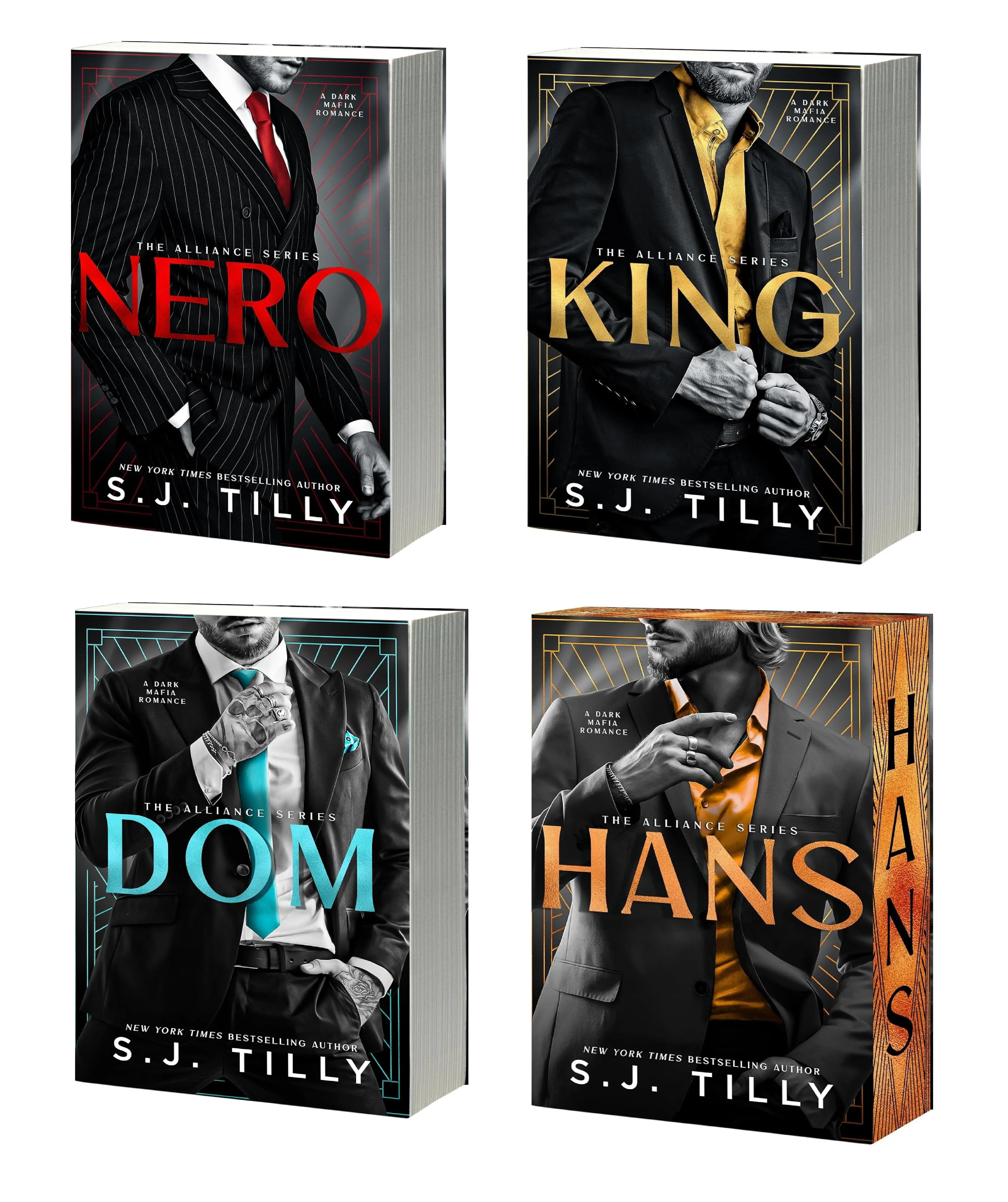 Alliance Series (4-Book Set) - Dark Mafia Romance Booktok Fiction Books by S.J. Tilly: Nero, KING, DOM, HANS (Paperback), Book Sets