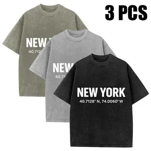 3-Pack Men’s Oversized Vintage T-Shirts – Baggy Cotton Tees, Heavyweight Gym Wear, Acid Wash, Streetwear & Casual Workout Tops