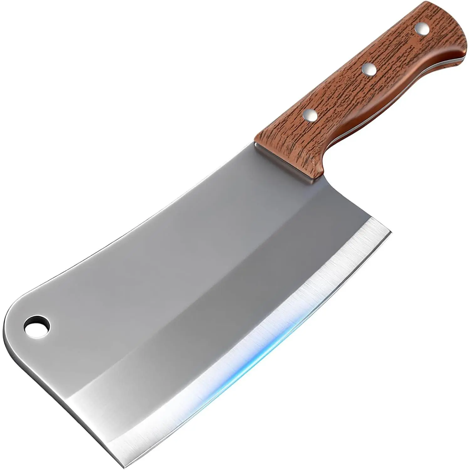 7-Inch High Carbon Steel Meat Cleaver Knife - Professional Butcher Steak Knife, Heavy-Duty Bone Chopper, Ultra-Sharp Blade, Ergonomic Non-Slip Handle for Restaurant Kitchen Prep, Knives