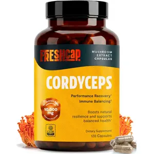Ayurvedic Premium Organic Cordyceps Capsules - 10:1 Fruiting Body Extract with 32% Beta-Glucans - 3rd-Party Tested - Supports Natural Energry and Promotes Endurance (120 Capsules)