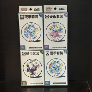 4small boxes of Pokémon coins (randomly selected designs) – Eeveelution Collectible Metal Coin, Random Design, Rare Chase Version