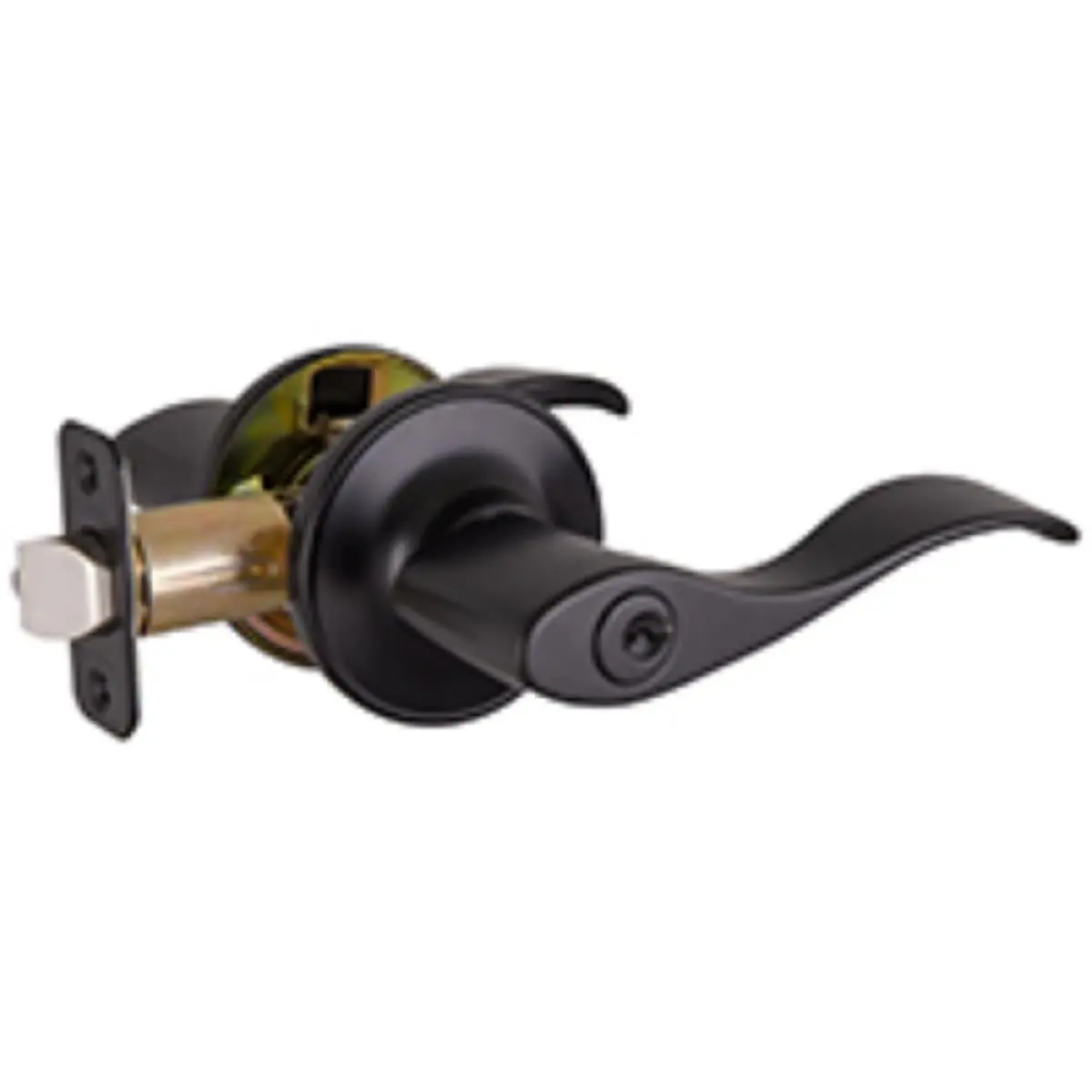 DHI  Springdale Dummy Keyed Entry Door Handle, Matte Black, Ansi Grade-3, Anti-Bump, Door Hardware, Door Knob