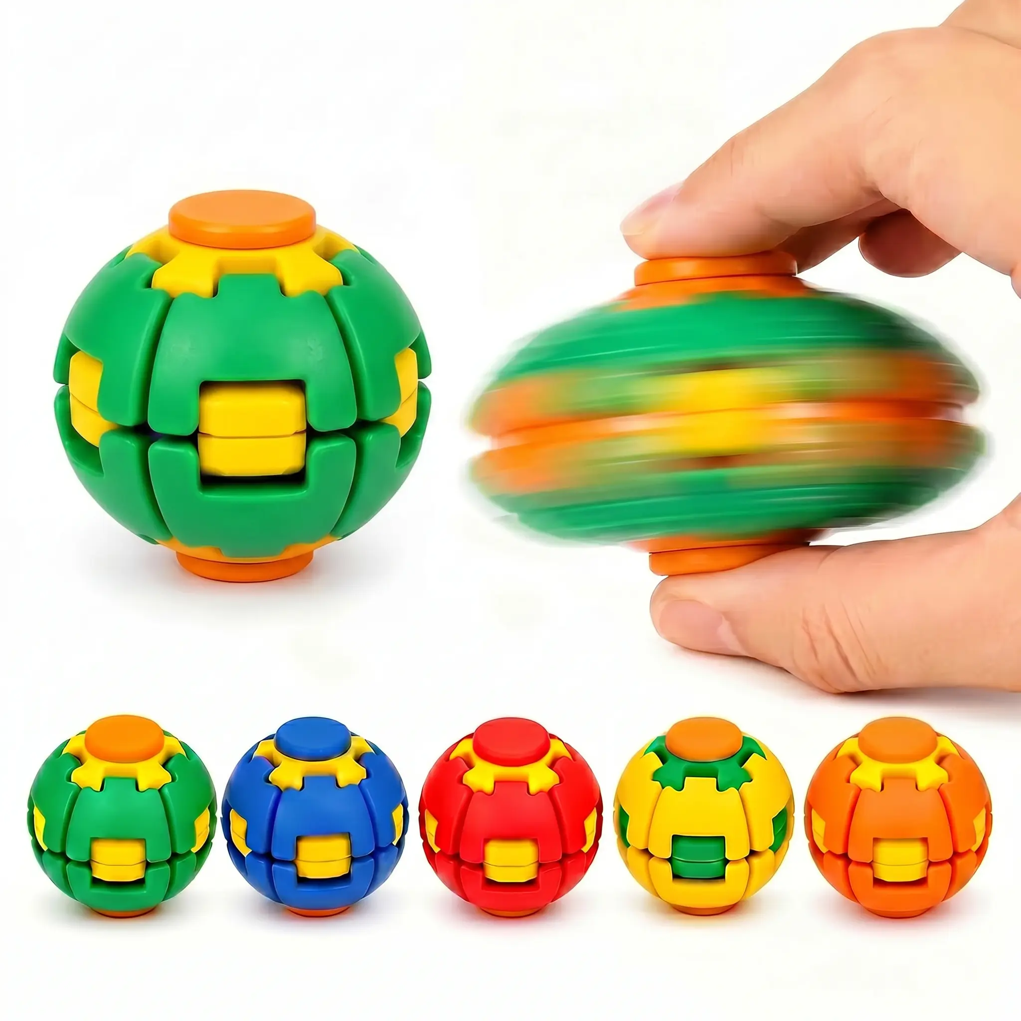 3D Printed Fidget Ball Gyro Toy - Smooth Spinning Sensory Desk Gadget, Stress & Anxiety Relief, ADHD Focus Aid, Portable Handheld for Kids & Adults
