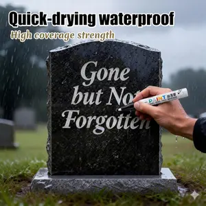 Tombstone inscription repair pens are available in various colors, suitable for restoring faded inscriptions on tombstones, monuments, and stone surfaces for outdoor use.