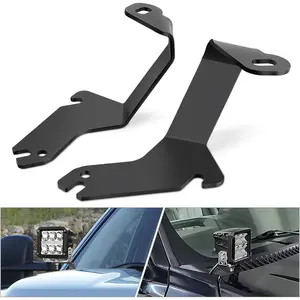 Ditch Light Brackets Hood Hinges Mount Bracket Kit for Auxiliary Offroad LED Pod Work Lighting on 1999-2006 Chevrolet Silverado Tahoe Suburban GMC Sierra Yukon