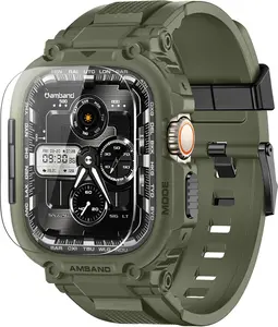 amBand M1 Sport Case Band for Apple Watch Ultra 3/2/1 & SE 3/2/1 & Series 11 10 9 8 7 6 5 4 3 49mm 46mm 45mm 44mm 42mm 41mm 40mm 38mm, Shockproof & Scratch Resistant Rugged Bumper for Men