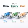4-Key Keyboard Fidget Clicker Keychain - Silent, Creamy, Clicky Modes, Sensory Self-Care Gadget, Focus Aid, Stress Relief Toy, Mini Useful Unique Gifts for Grown Ups, Desk Trinkets, Helps Channel Fidget Energy Into Work