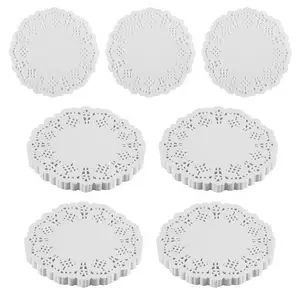 Lace Doilies Paper 100 Pcs,4.5 inch Decorative Round Placemats,Liners for Cake,Desserts Baked Treat Tableware Display