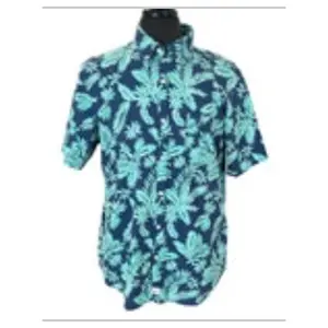 Vineyard Vines Slim Fit Murray Hawaiian Shirt Mens Large Blue Floral Tropical