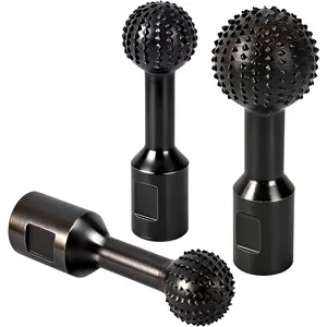 Sphere Rotary Burr Set for 4-1/2" & 5" Angle Grinders, 5/8-11 Thread Ball Gouge Attachments Carbon Steel Wood Carving Tools for Hollowing Shaping Engraving & Polishing