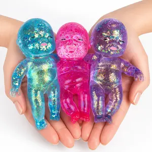 Jumbo Squishy Baby Toy, Slow Rising Glitter Squeeze Toy for Stress Relief, Soft Sensory Fidget Toy for Kids & Adults, Cute Stretchy Collectible Squishies