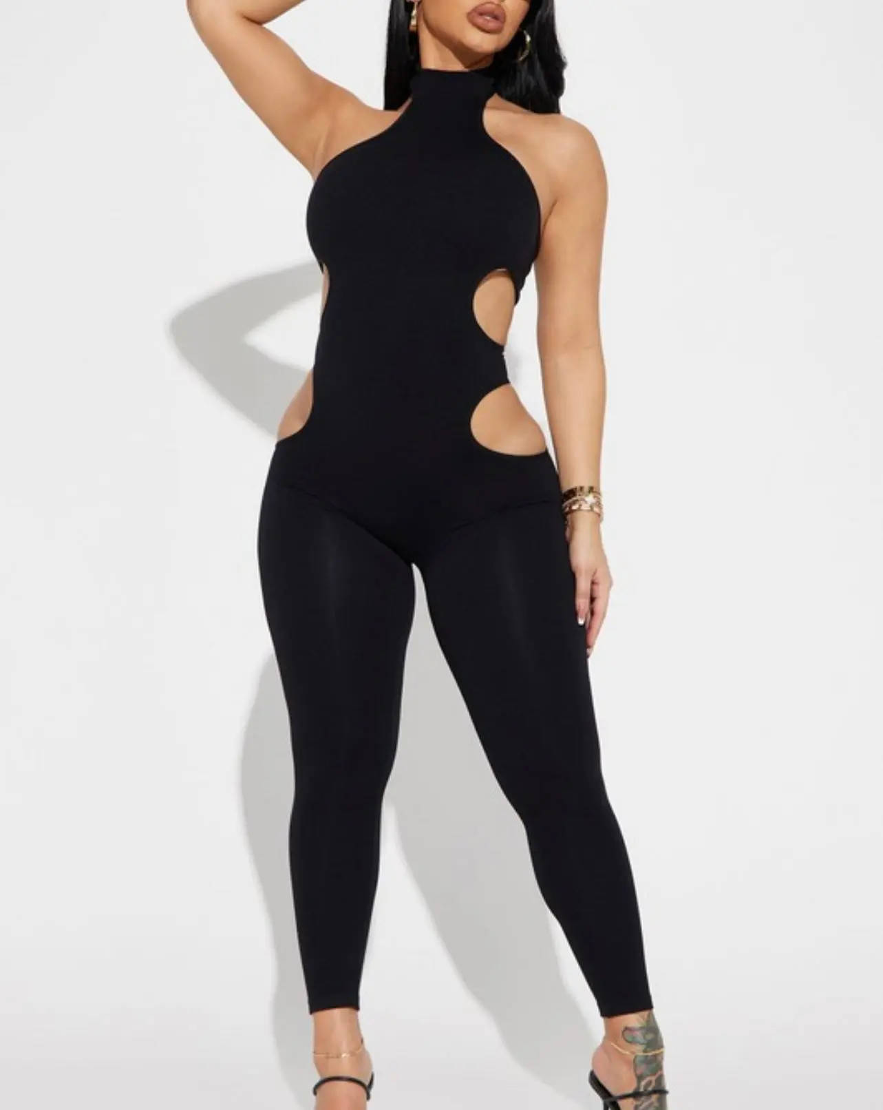 Delia Baddie Cutout Jumpsuit - Women's Sleeveless Minimalist Overalls