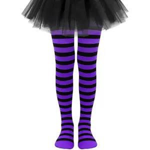 X-SOK01   Toddler Tights Ultra Soft Baby Tights for Girls Halloween Stockings for Girls Striped Toddler Witch Accessories Kids
