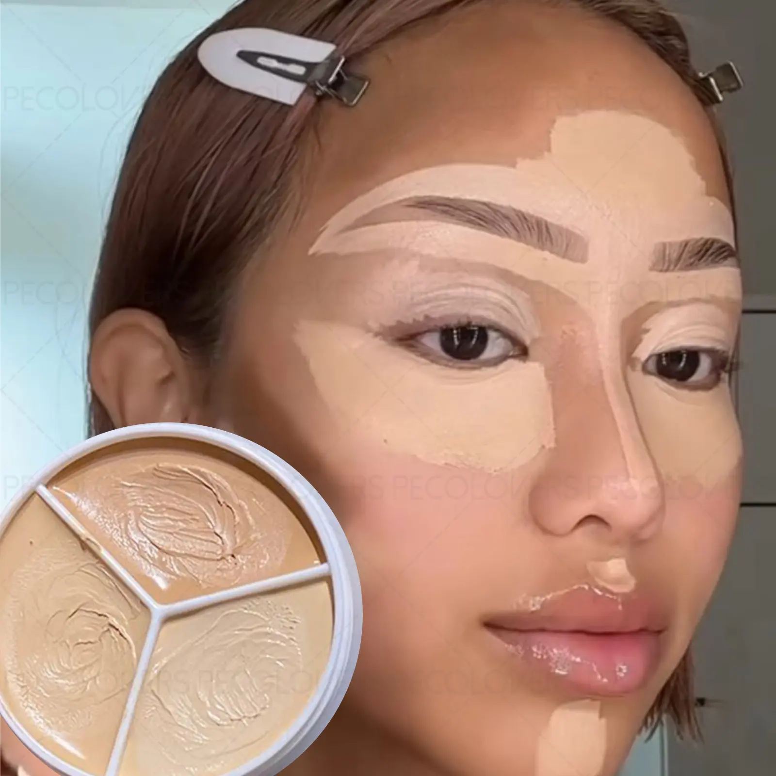 1PC Long-lasting 3-in-1 Concealer - Smooth Cream Formula, Moisturizing, Brightening, Stackable Mixing, Waterproof, Perfect Christmas/Halloween Gift, Moisturizing Concealer Foundation