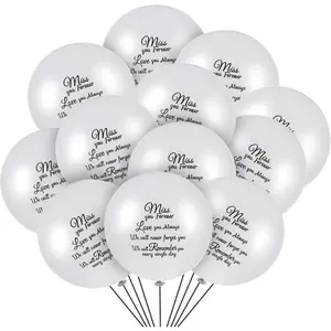 60 count White Memorial Balloons Funeral Helium Remembrance Release Balloons in Sky for Memorial Day  Condolence, Funeral, Anniversary