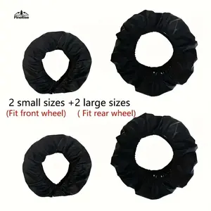 2PC Large Universal Wide Compatibility Stroller Wheel Covers, Polyester Dustproof Wheel Protectors for Baby Carriages and Pushchairs, Outdoor Wheel Protection
