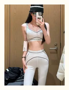 Women's 2 Piece Workout Set High Waisted Leggings & Sports Bra Yoga Outfit Tummy Control Activewear for Gym Fitness Running
