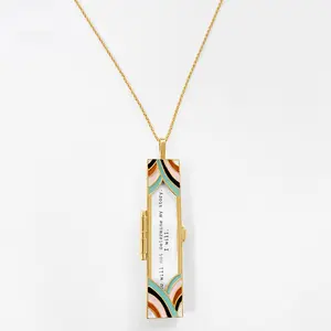 Deco Fortune Locket (Multi-Color) - Gold